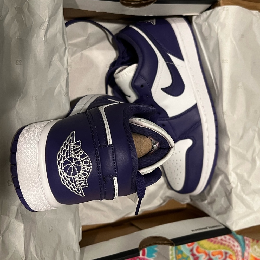 Jordan Women’s Athletics. Purple/White. No box. Purple laces. Worn a few times.
